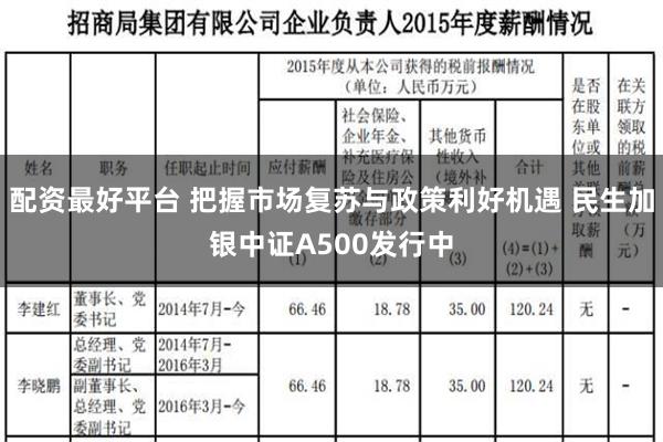 配资最好平台 把握市场复苏与政策利好机遇 民生加银中证A500发行中