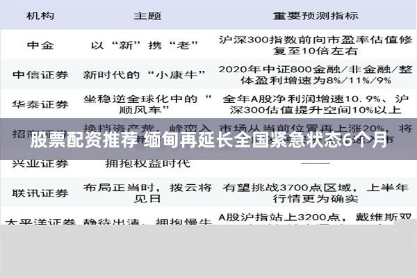 股票配资推荐 缅甸再延长全国紧急状态6个月